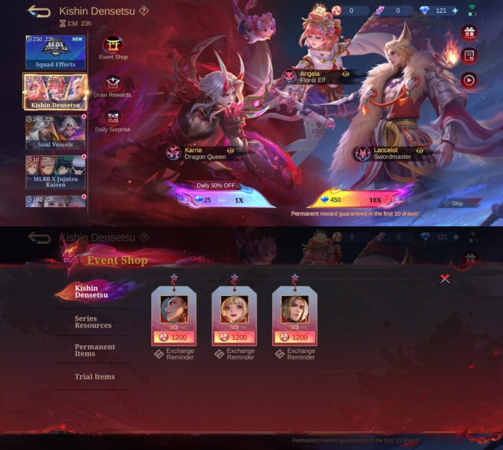 mlbb x kishin densetsu skins