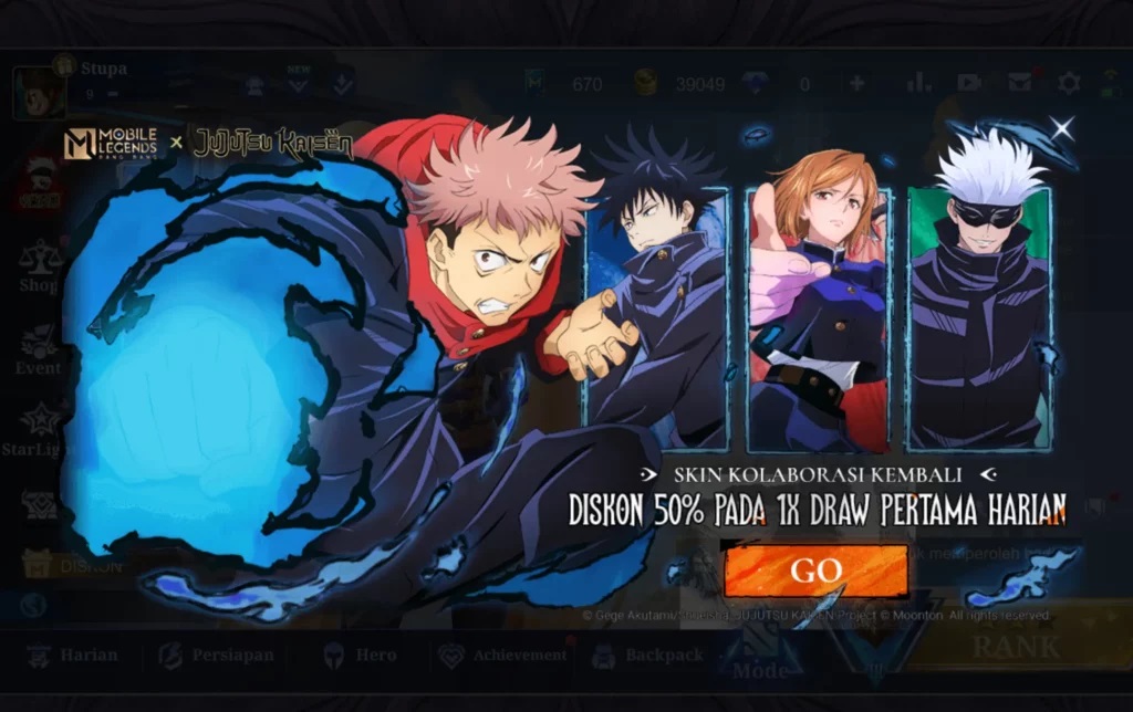 mlbb jujutsu kaisen premium supply