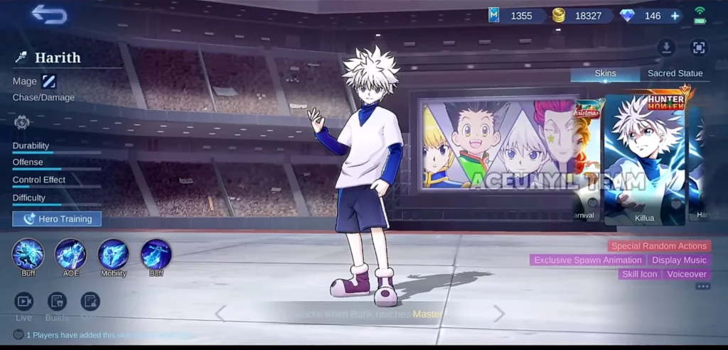 Skin Killua mlbb x hunter x hunter phase 1